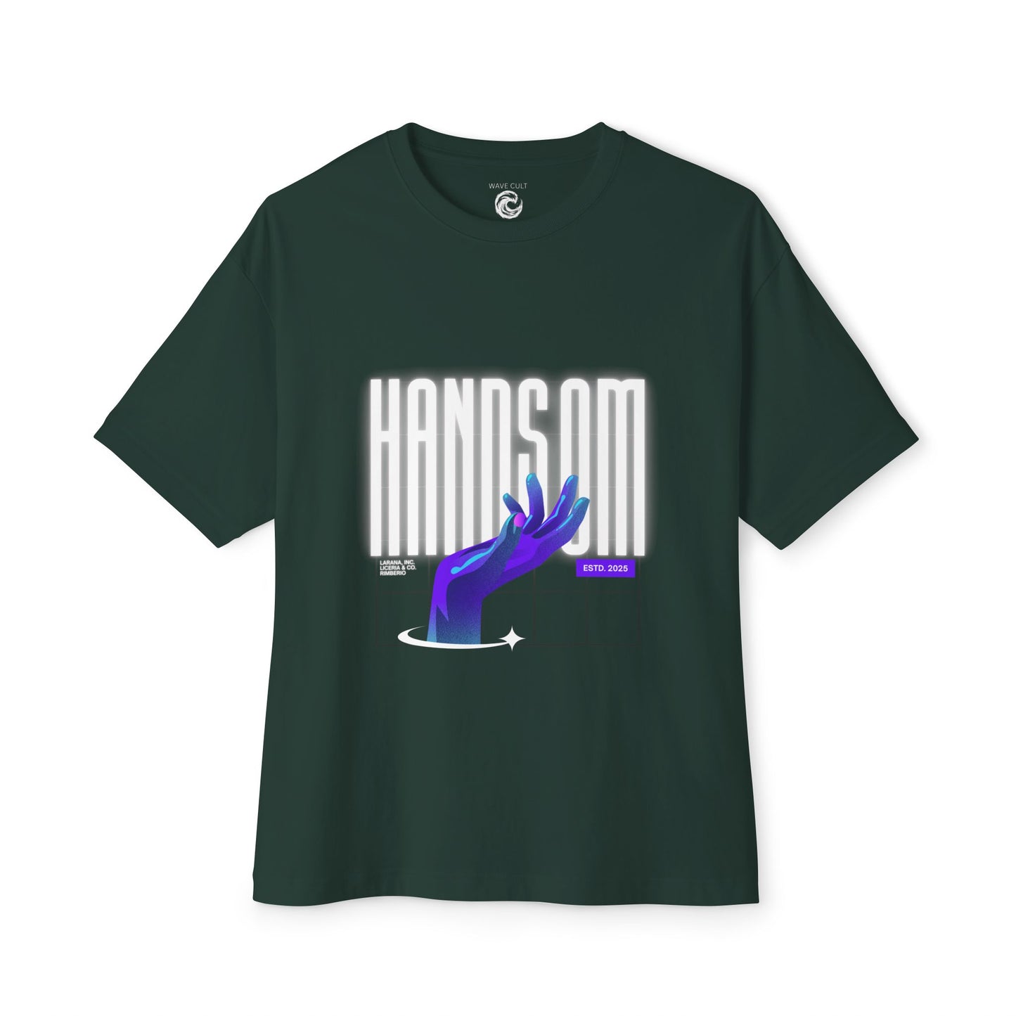 Handsom Glowing Hand Graphic Tee — Vaporwave Aesthetic Oversized Shirt