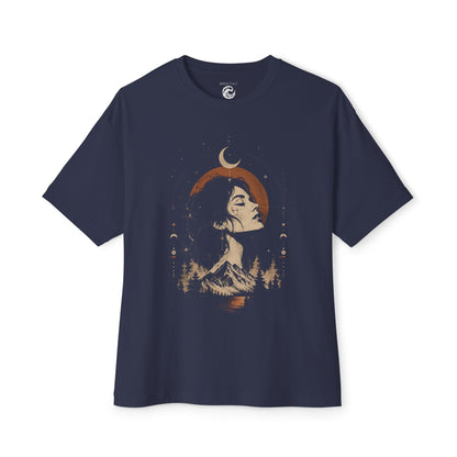 Mystic Moon Woman T-Shirt — Celestial Wilderness Graphic Tee
