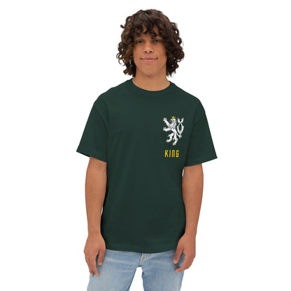 King Lion Crest Tee — Oversized Boxy Black T‑Shirt