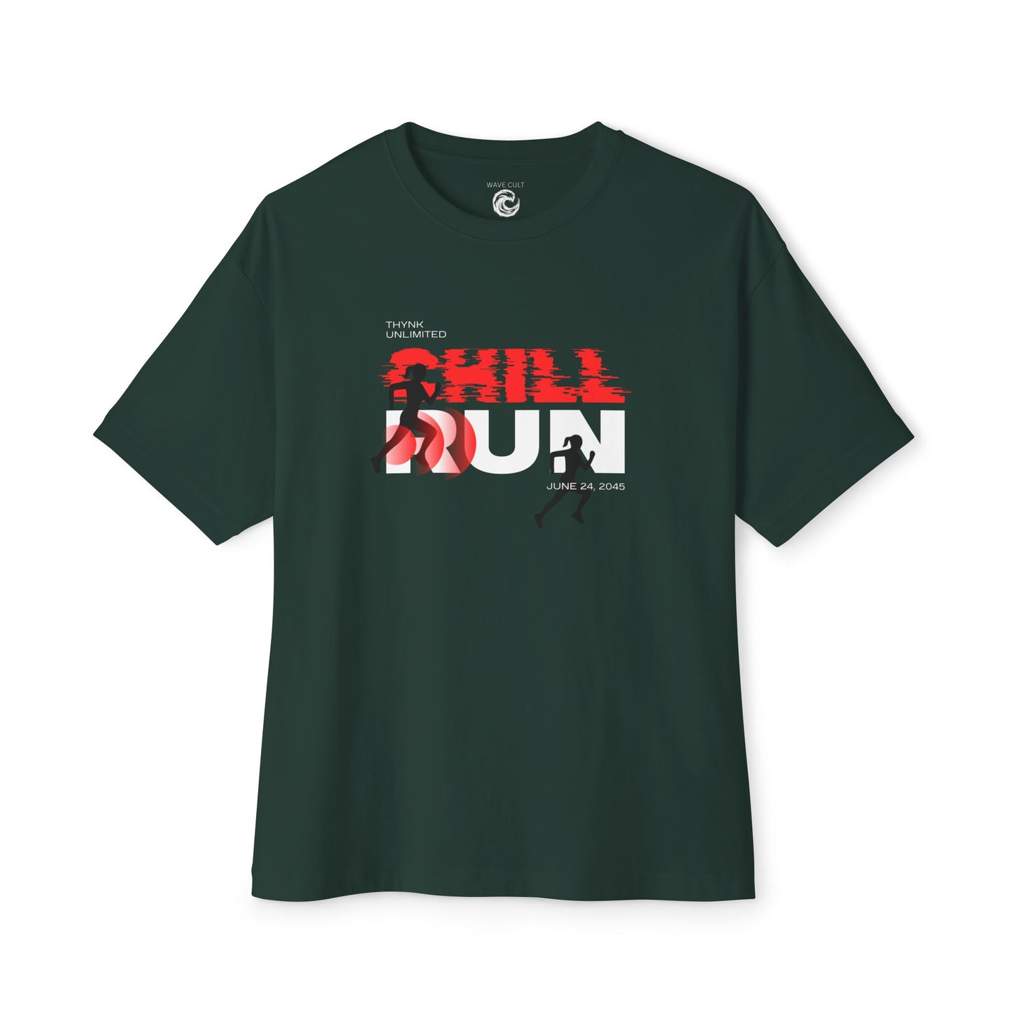 Chill Runner Tee — Minimalist Running Graphic Oversized Shirt