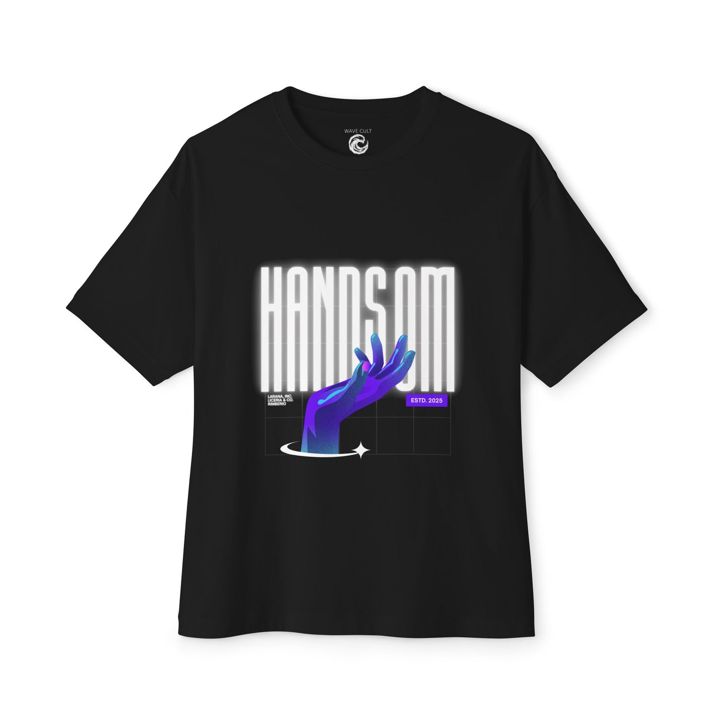 Handsom Glowing Hand Graphic Tee — Vaporwave Aesthetic Oversized Shirt