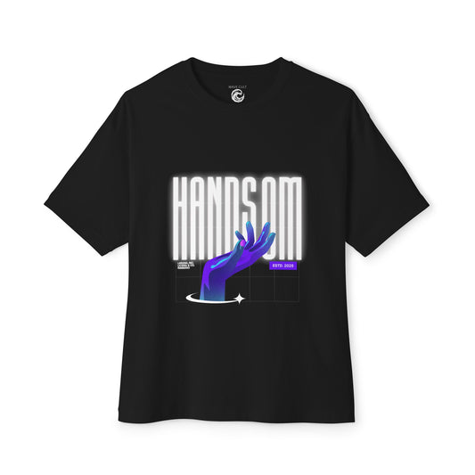 Handsom Glowing Hand Graphic Tee — Vaporwave Aesthetic Oversized Shirt