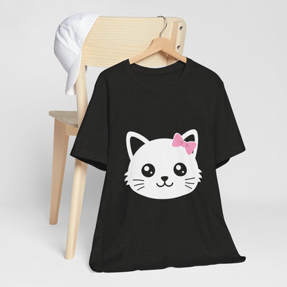 Cute Kawaii Cat Face Tee — Cute Kitty Graphic T-Shirt