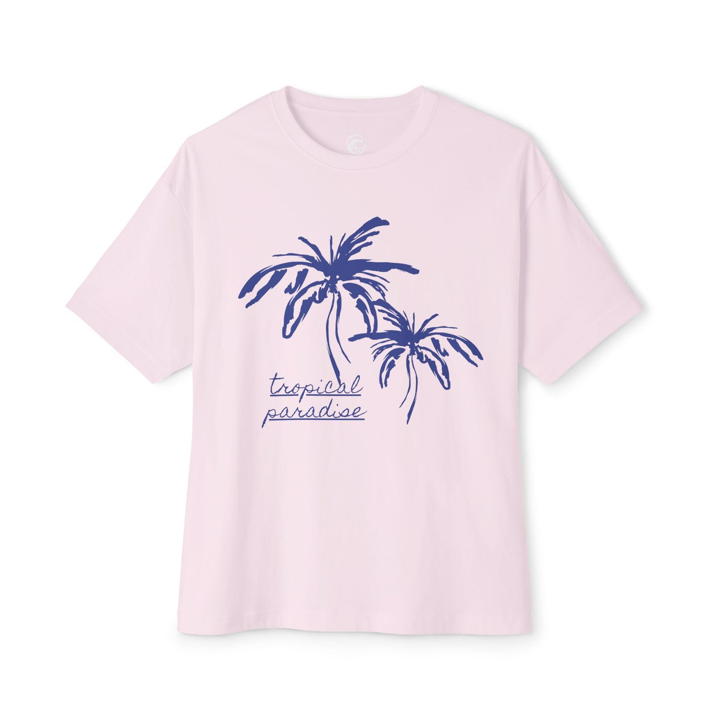 Tropical Paradise Boxy Tee — Palm Tree Oversized Graphic T-Shirt