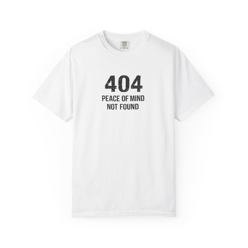 Overthinking T-Shirt — 404 “Peace of Mind Not Found” Mental Health Tee