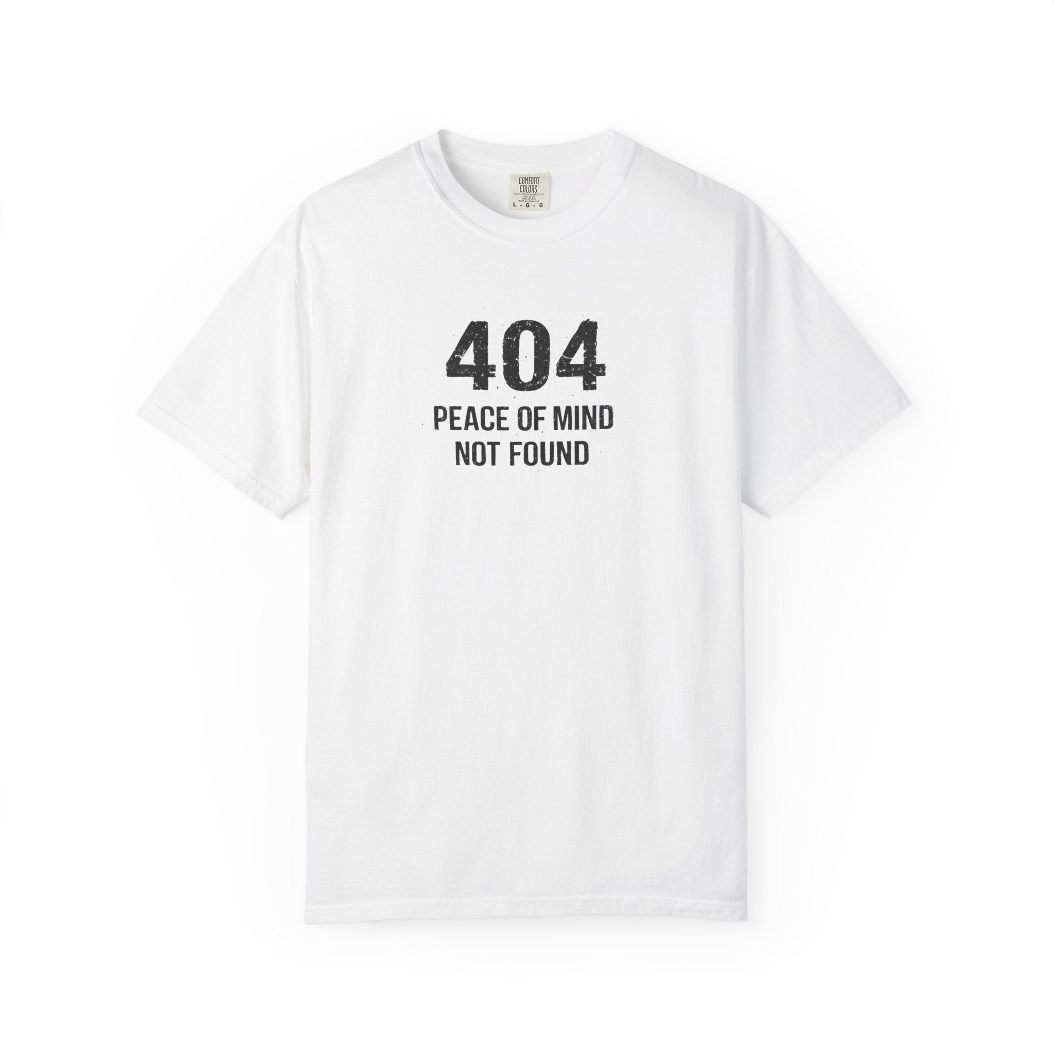 Overthinking T-Shirt — 404 “Peace of Mind Not Found” Mental Health Tee