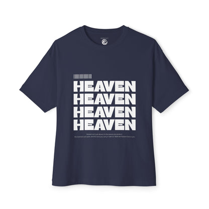 Heaven Repeat Boxy Tee — Oversized Graphic T‑Shirt
