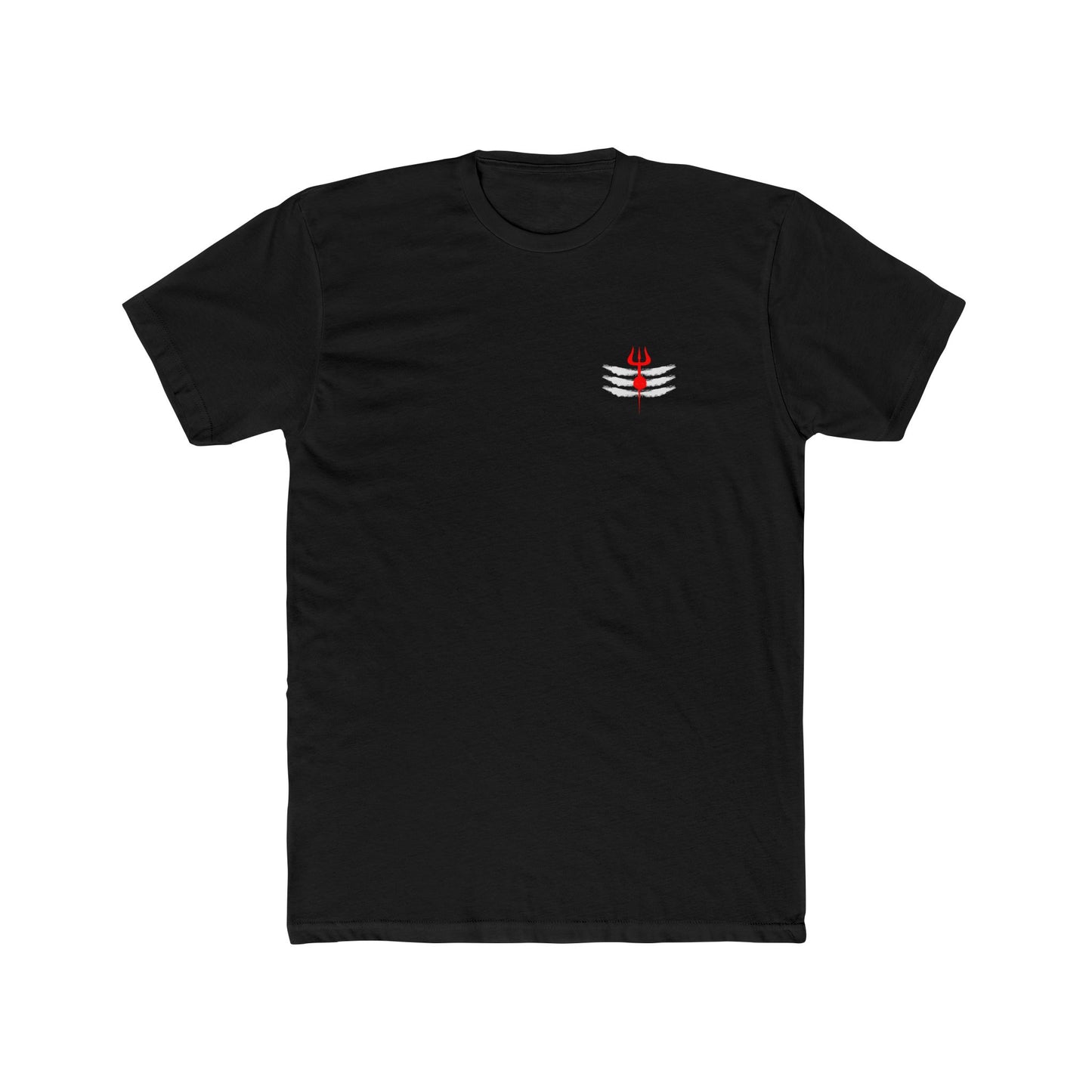 Crew T-Shirt — Minimal Red Heart Rib Cage Pocket Graphic