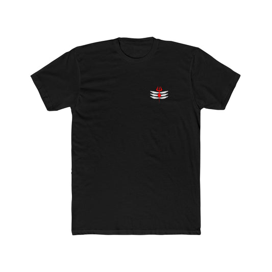 Crew T-Shirt — Minimal Red Heart Rib Cage Pocket Graphic