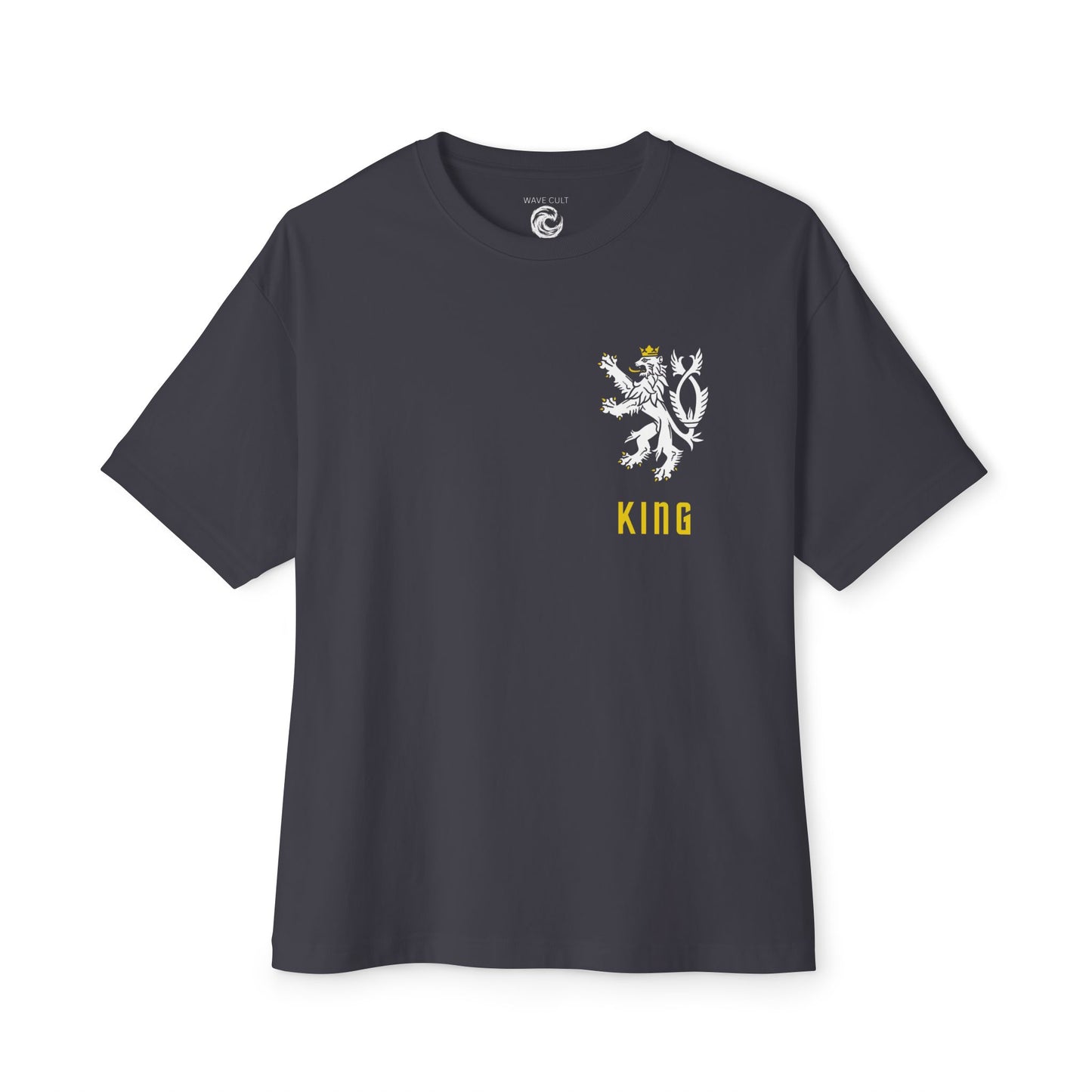 King Lion Crest Tee — Oversized Boxy Black T‑Shirt