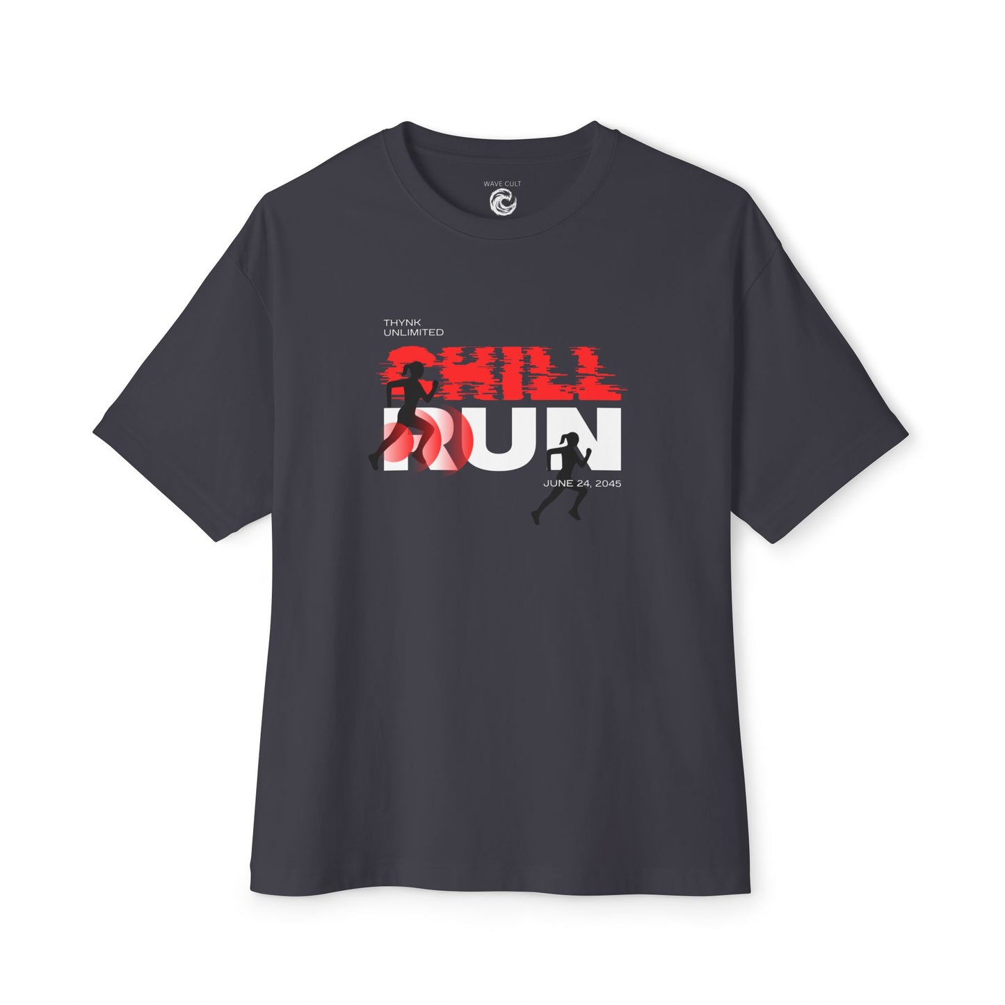 Chill Runner Tee — Minimalist Running Graphic Oversized Shirt