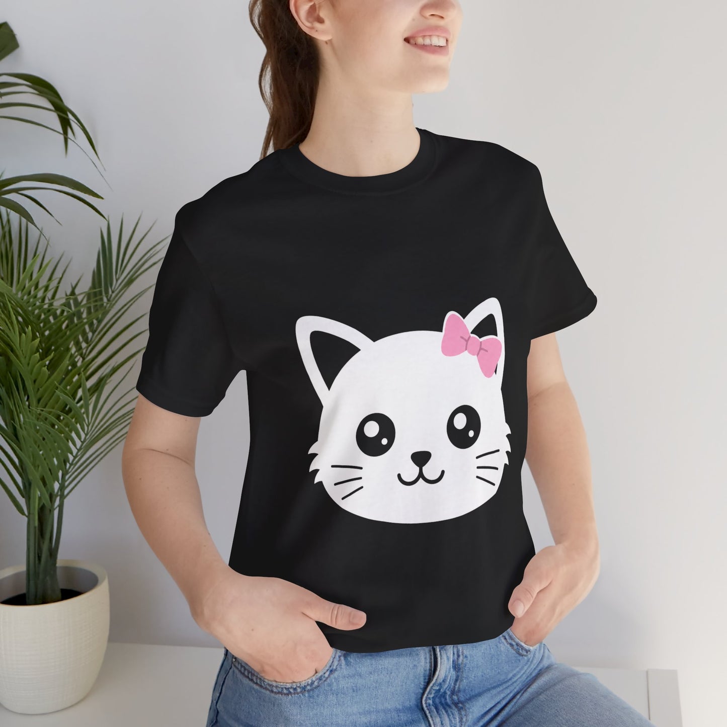 Cute Kawaii Cat Face Tee — Cute Kitty Graphic T-Shirt