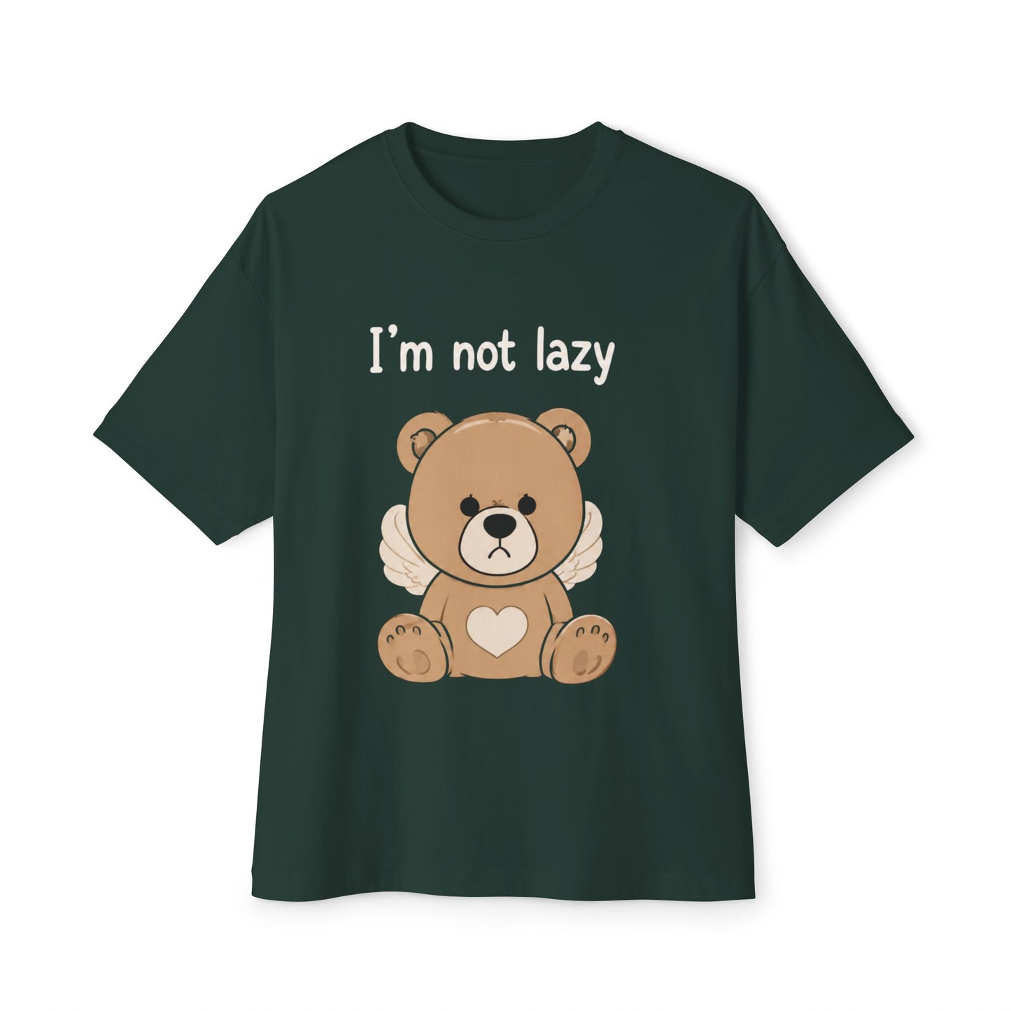 T-Shirt — Cute Angel Bear Graphic Tee ("I'm not lazy")