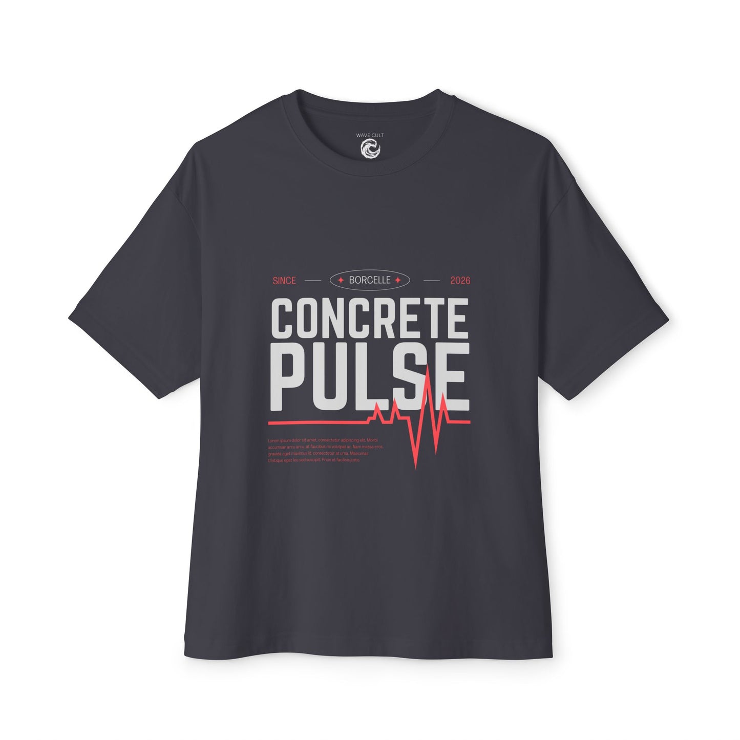 Concrete Pulse T-Shirt — Urban Construction Graphic Tee with Heartbeat Design