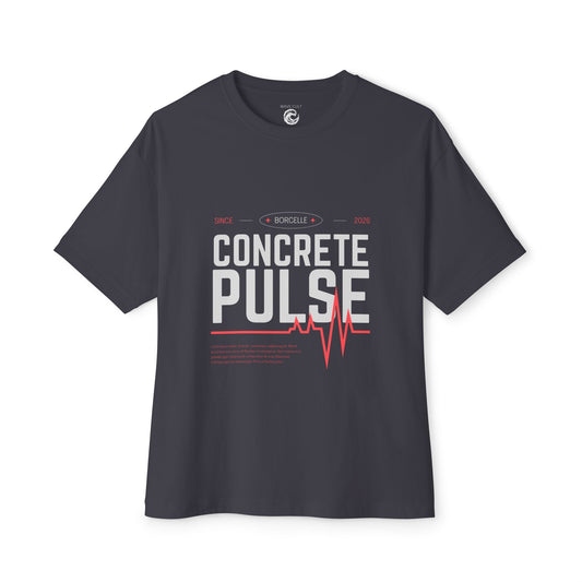 Concrete Pulse T-Shirt — Urban Construction Graphic Tee with Heartbeat Design