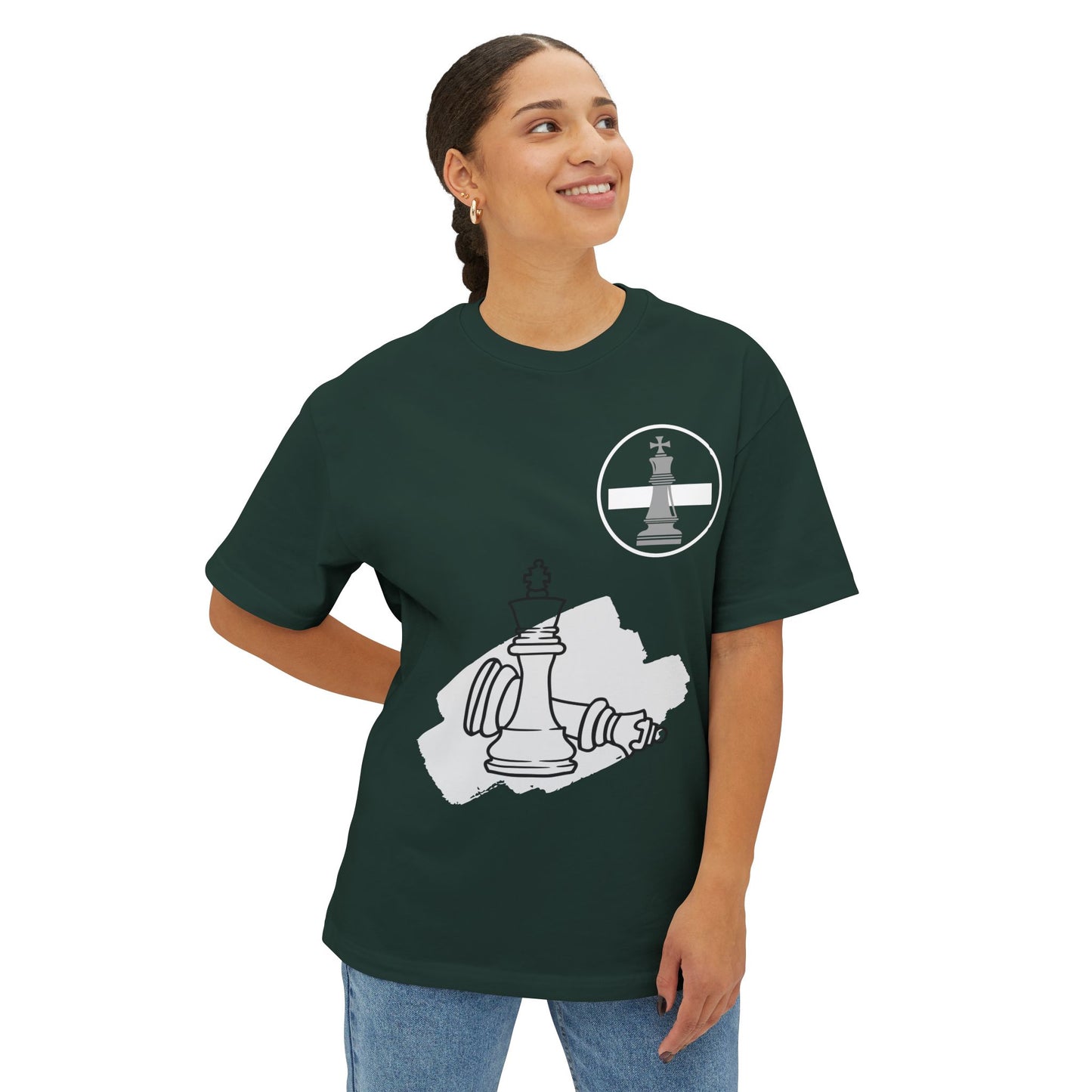 Checkmate Chess Tee — King vs King Graphic Oversized T-Shirt