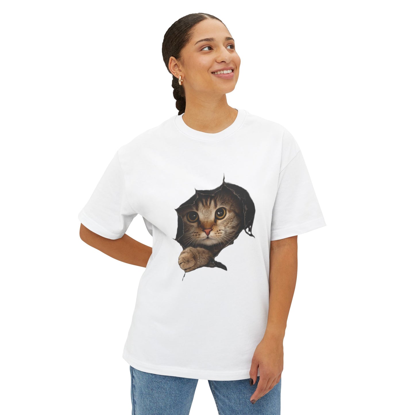 Cat Peeking Tee — Cute Kitten Graphic T-Shirt
