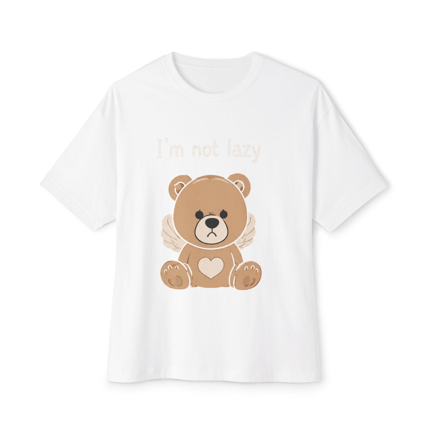 T-Shirt — Cute Angel Bear Graphic Tee ("I'm not lazy")