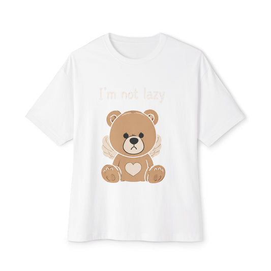 T-Shirt — Cute Angel Bear Graphic Tee ("I'm not lazy")