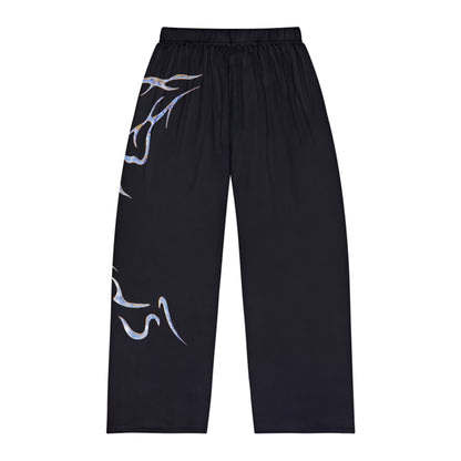 Men's Black Flame Lounge Pants — Tribal Graphic Pajama Bottoms