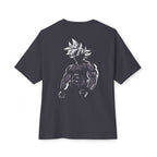 Anime Super Saiyan Tee — Black Oversized Boxy Shirt featuring Muscular Goku Silhouette