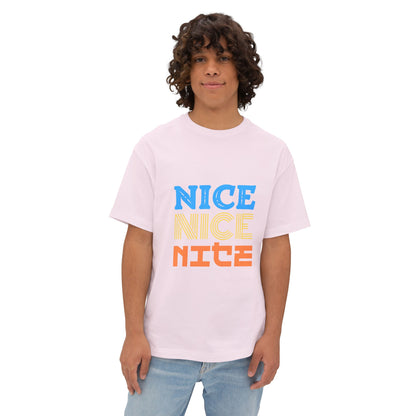 Nice Nice Nice Boxy Tee — Retro Colorblock Graphic T‑Shirt