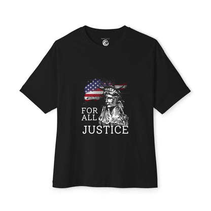 For All Justice Tee — Liberty Statue American Flag T‑Shirt