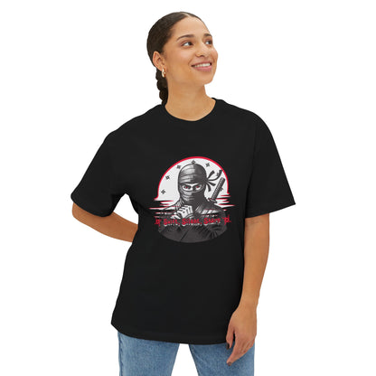 Ninja Warrior Graphic Tee — "Silent Shadow" Oversized Boxy T-Shirt