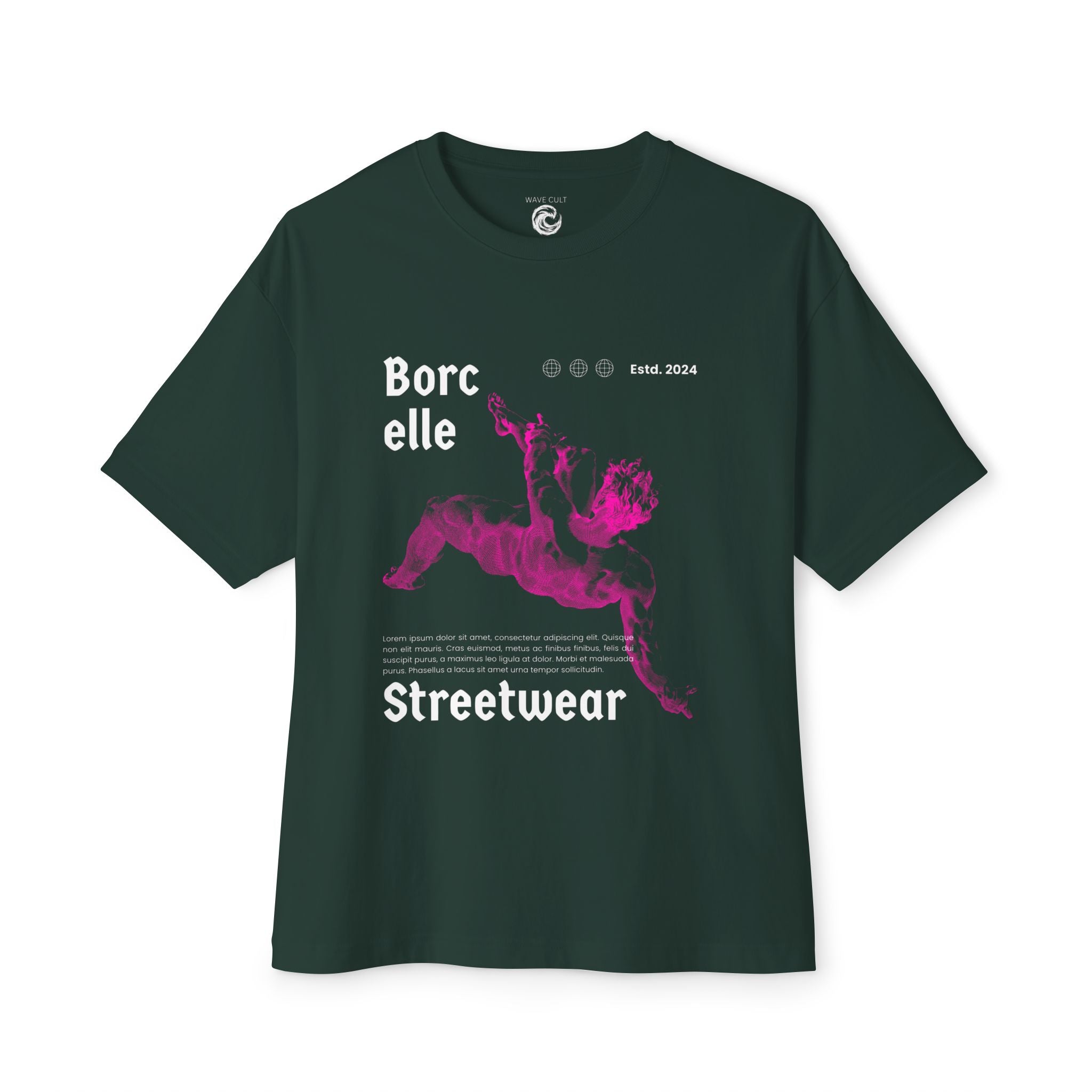 Oversized TShirt — "Borcelle" Pink Angel Graphic streetwear T-Shirt