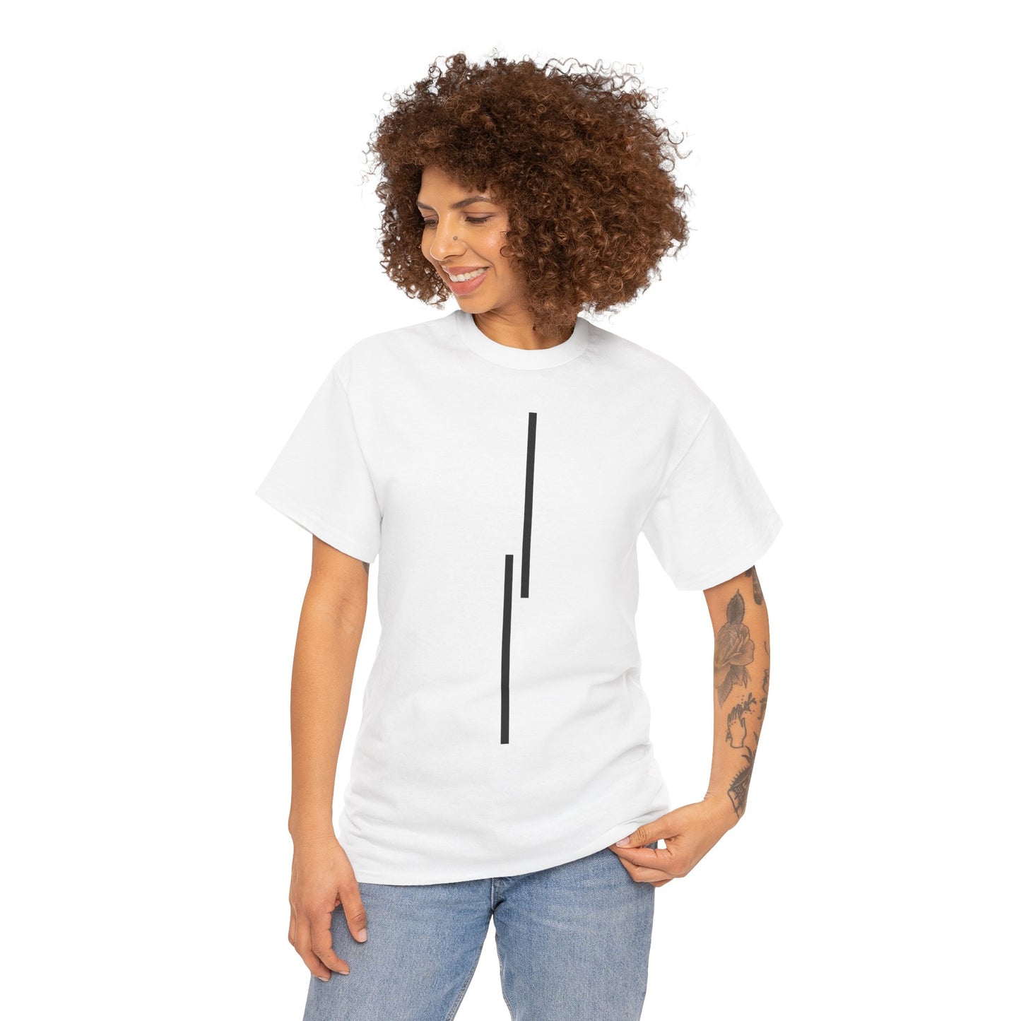 Minimalist Vertical Lines Unisex T‑Shirt — Modern Graphic Tee