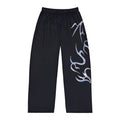 Men's Black Flame Lounge Pants — Tribal Graphic Pajama Bottoms