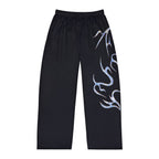 Men's Black Flame Lounge Pants — Tribal Graphic Pajama Bottoms