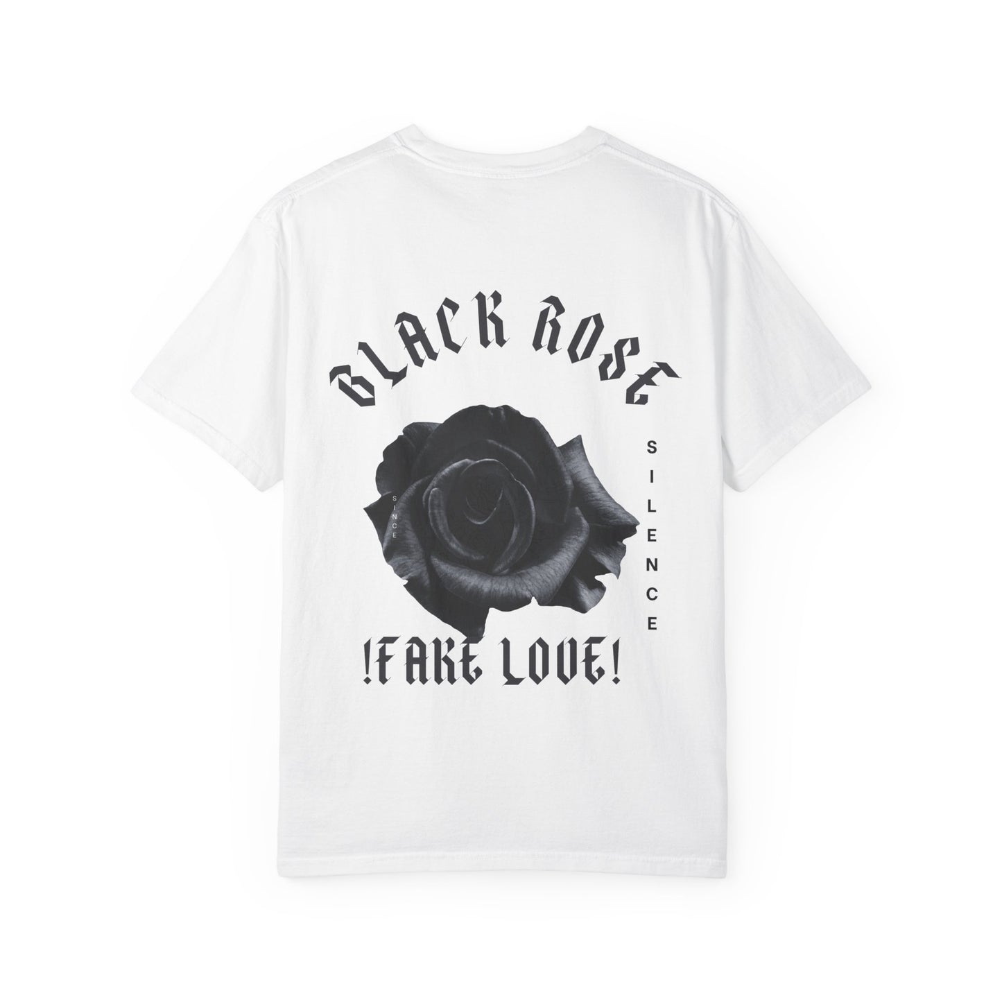 Black Rose "Fake Love" T-Shirt — Gothic Floral Graphic Tee