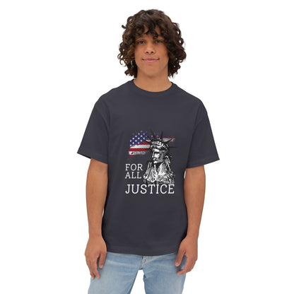 For All Justice Tee — Liberty Statue American Flag T‑Shirt