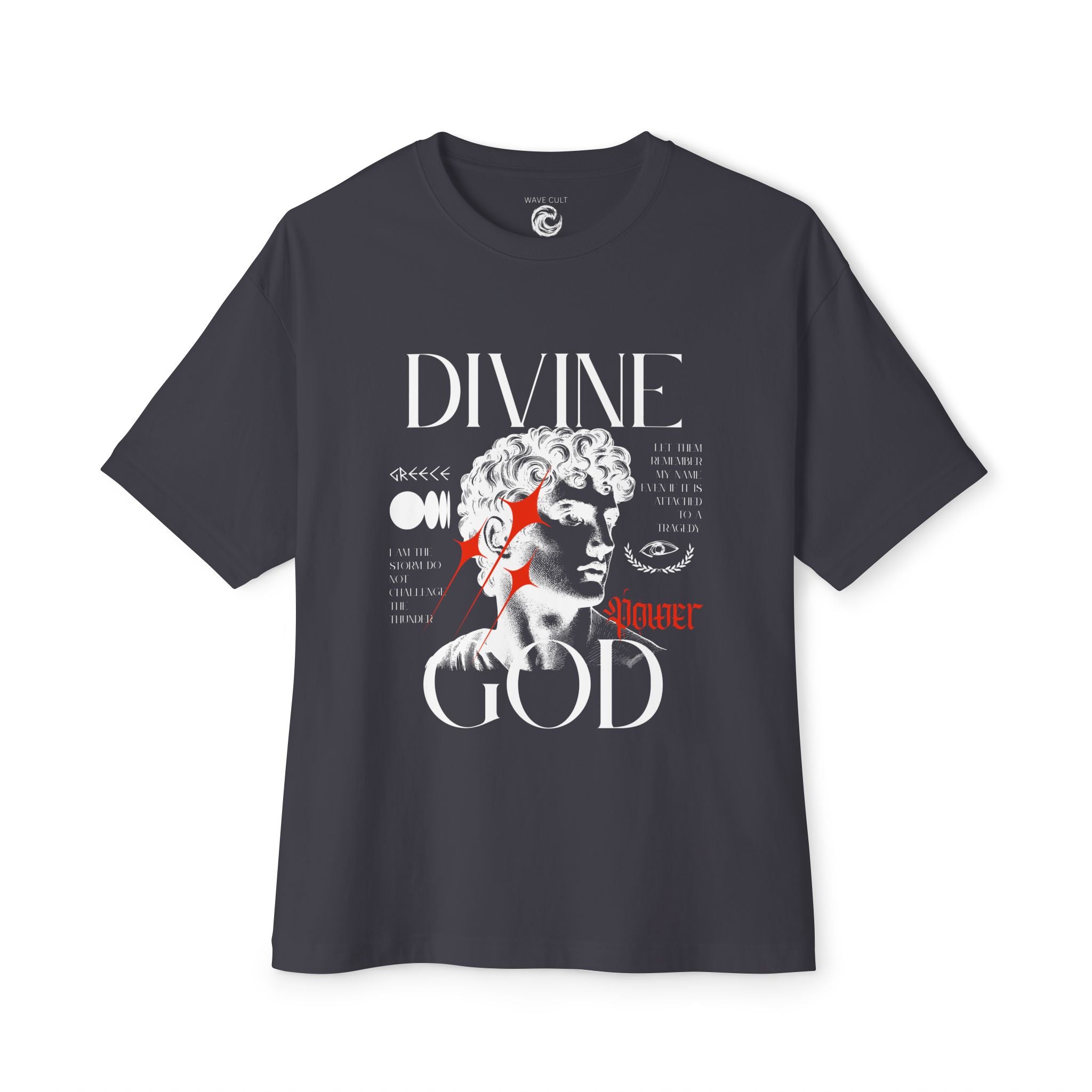 oversize tshirt. Divine God Statue Graphic Tee.