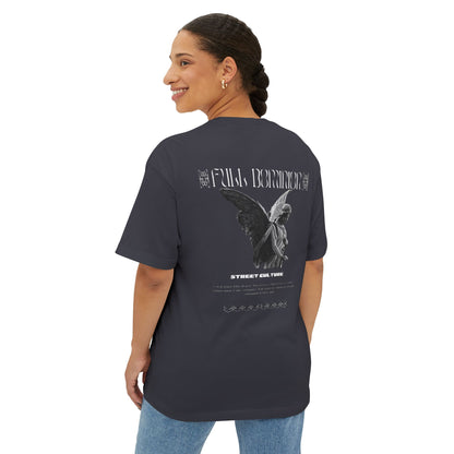 Angel Statue Graphic Tee — 'Pure Remorse' Streetwear Oversized Boxy T‑Shirt