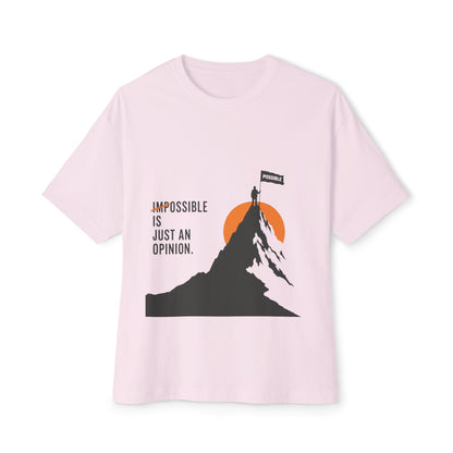 Impossible Is Just An Opinion Mountain Tee — Motivational Graphic T-Shirt