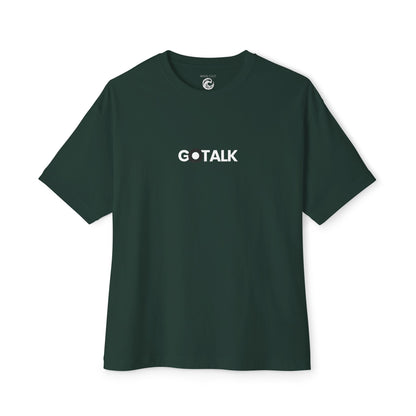 G•TALK Minimal Logo Tee — Oversized Boxy Black T-Shirt