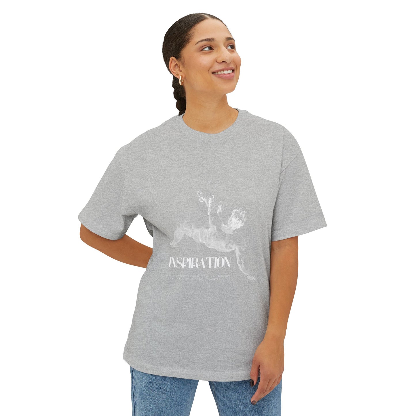 Inspiration Angel Graphic Tee — Oversized Boxy Black T-Shirt