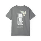 T-Shirt — 'THE FUTURE' Dove Graphic Tee with Headset Chest Sketch