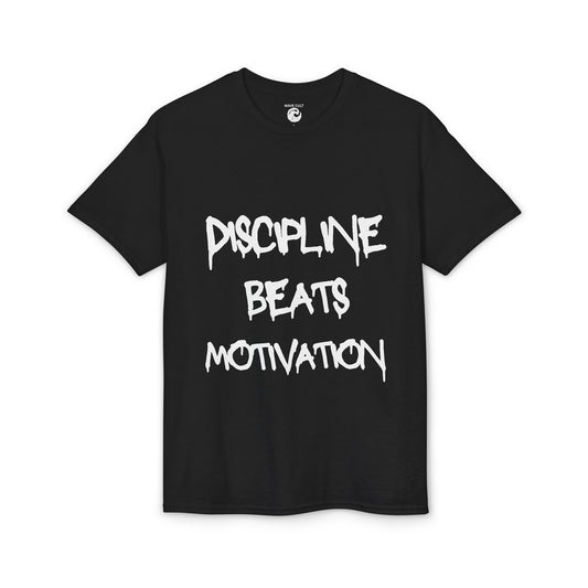 Discipline beats Motivation T‑Shirt — Motivational Gym Fitness Tee