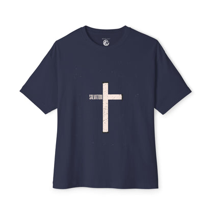 Salvation Cross Tee — Christian Faith Oversized T‑Shirt