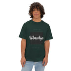Oversize Tshirt — Retro Worship Script Faith T-Shirt