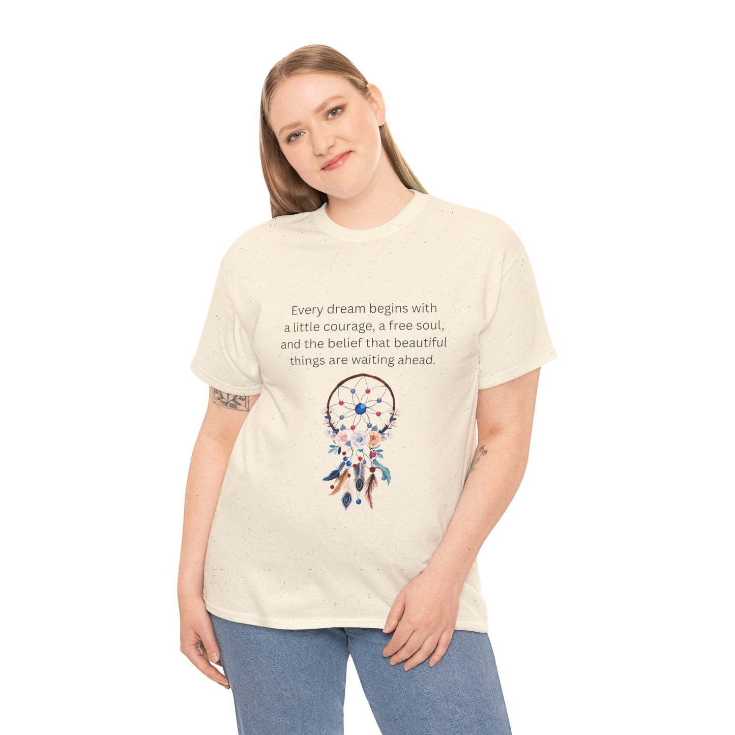 Dreamcatcher Quote T-Shirt — "Every dream begins with..." Inspirational Tee