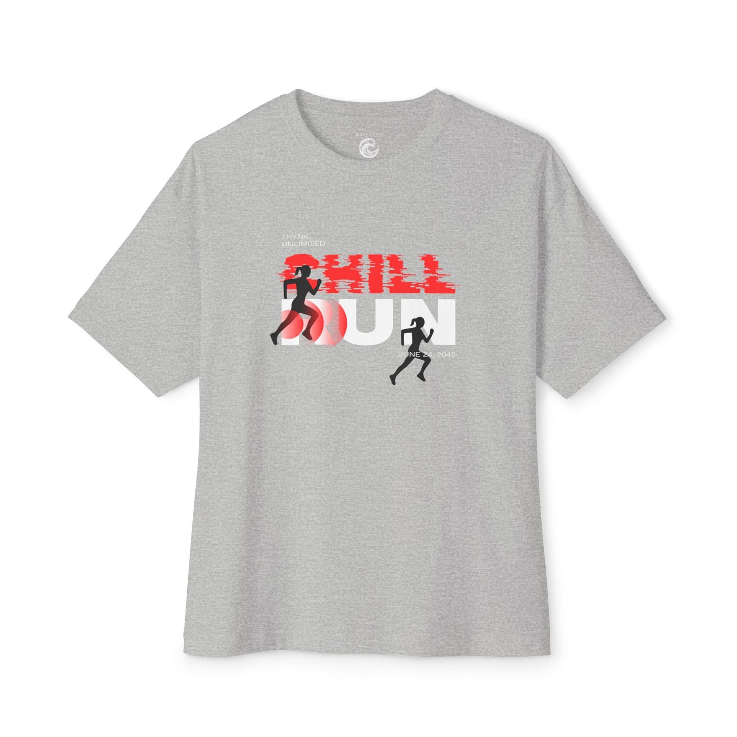 Chill Runner Tee — Minimalist Running Graphic Oversized Shirt