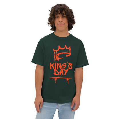 King's Day Graphic Tee — Oversized Boxy Shirt with Red Crown Design