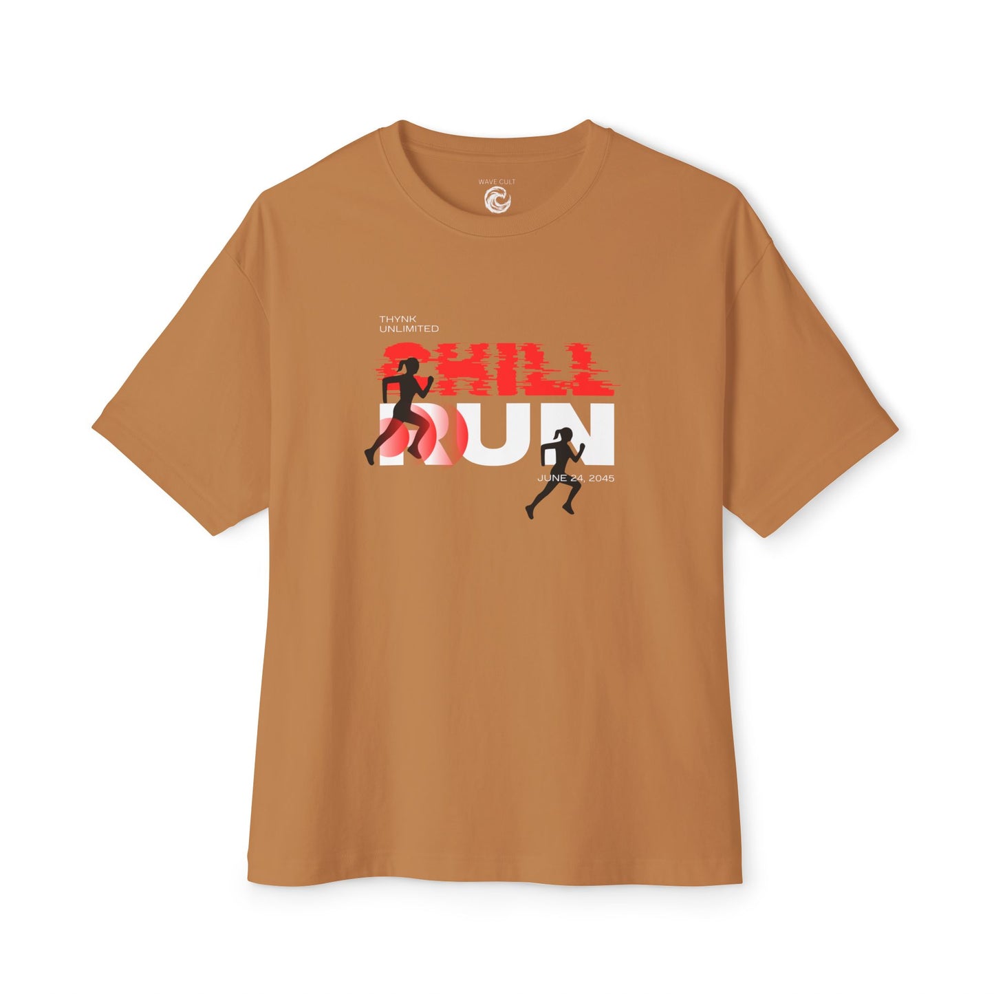 Chill Runner Tee — Minimalist Running Graphic Oversized Shirt