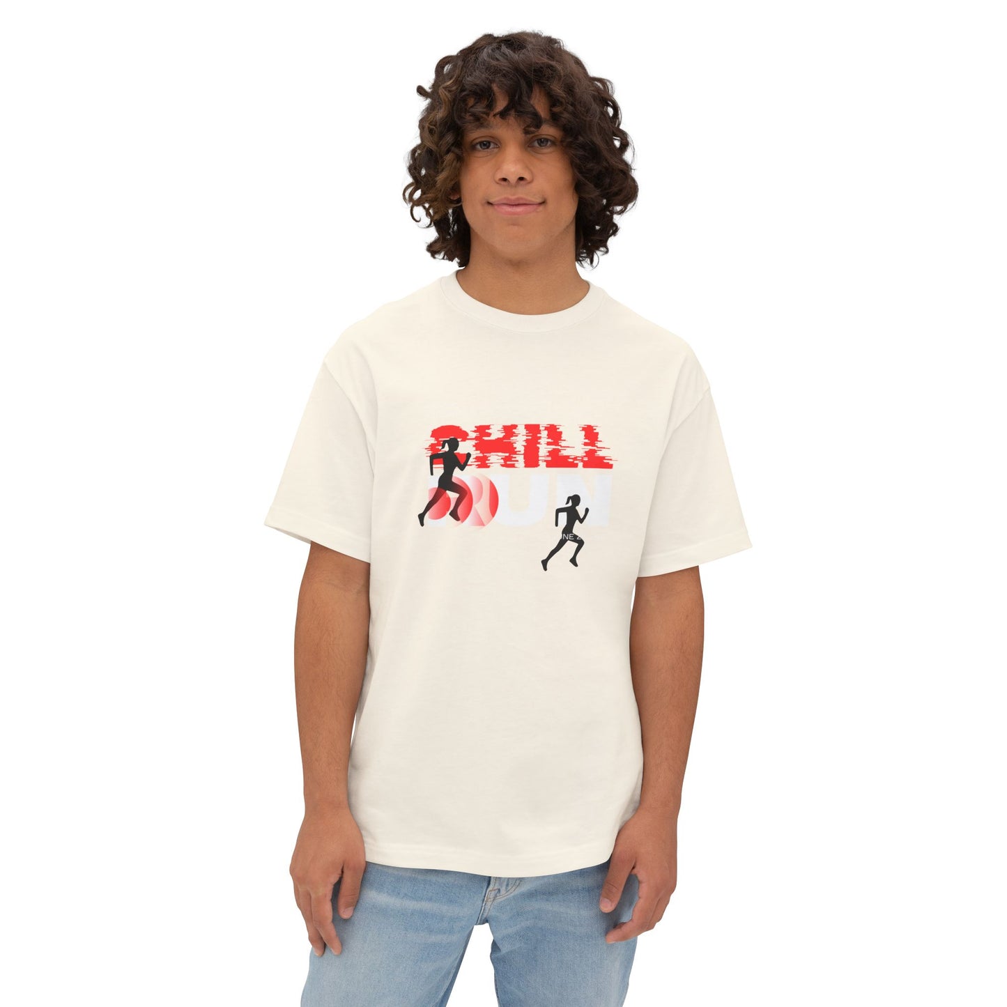 Chill Runner Tee — Minimalist Running Graphic Oversized Shirt