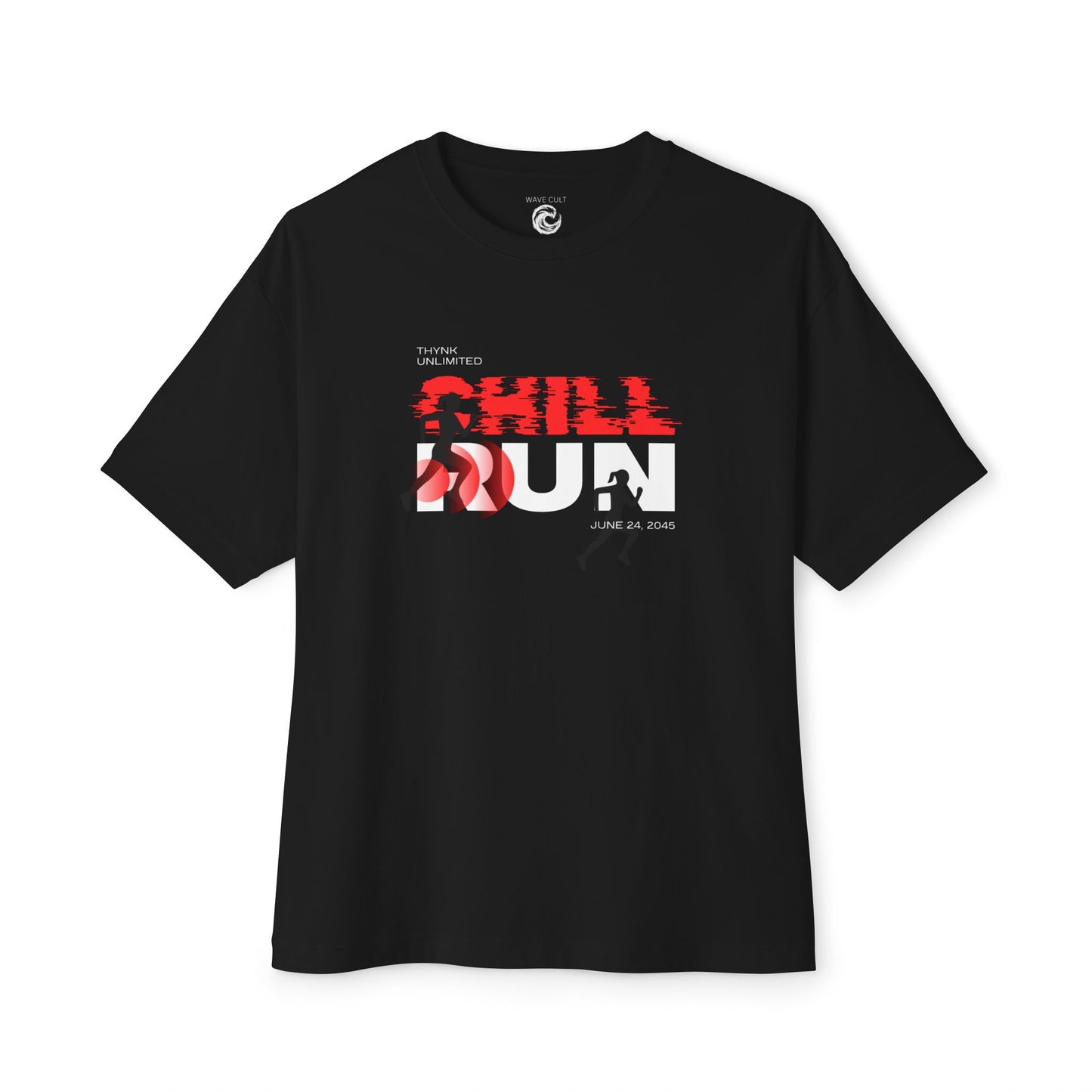 Chill Runner Tee — Minimalist Running Graphic Oversized Shirt