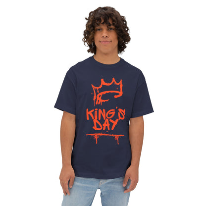King's Day Graphic Tee — Oversized Boxy Shirt with Red Crown Design